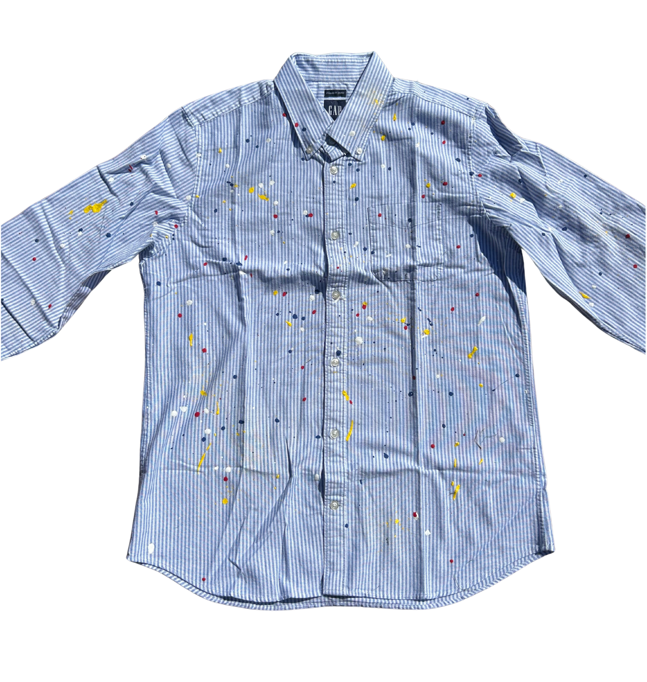 Striped Oxford Shirt, Multi Color Splatter