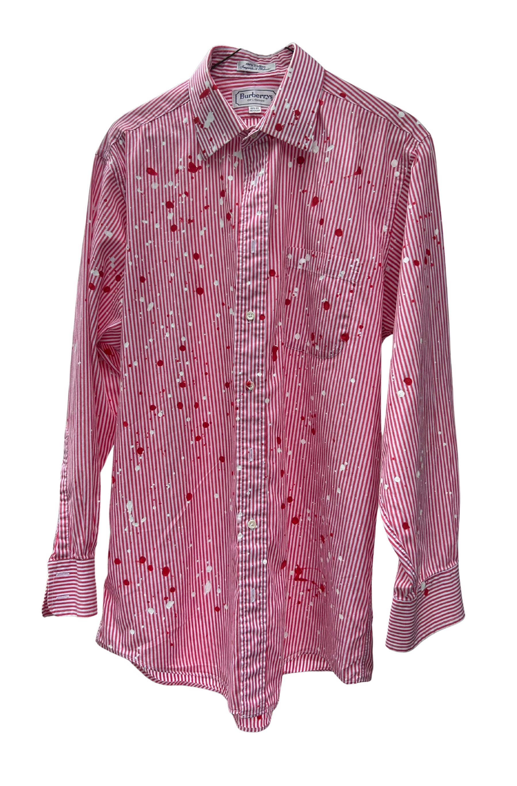 Vintage Dress Shirt, Red and White Splatter